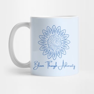 Bloom Through Adversity - Blue Sunflower Mug